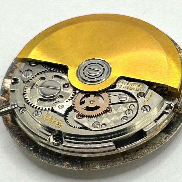 Vintage 30mm Rado 17 Jewel Men's Automatic Watch Head 18k Gold - WORKING - Picture 3 of 7